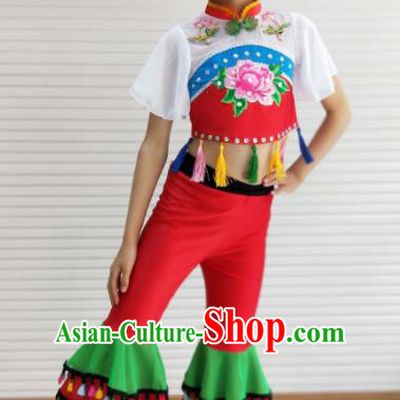 Traditional Chinese Folk Dance Spring Festival Fan Dance Clothing Yangko Dance Stage Show Costume for Kids