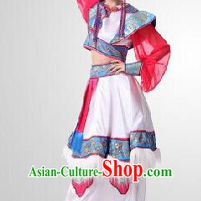 Traditional Chinese Mongol Nationality Princess Dress Ethnic Minority Folk Dance Costume for Women