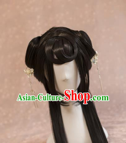 Traditional Chinese Ancient Princess Wigs Cosplay Goddess Chignon for Women Traditional Chinese Ancient Princess Wigs Cosplay Goddess Chignon for Women