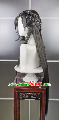Traditional Chinese Cosplay Female Swordsman Wigs Sheath Ancient Goddess Chignon for Women