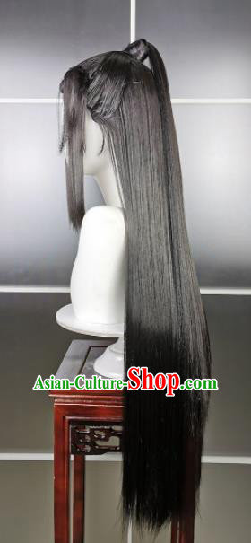 Traditional Chinese Cosplay Swordsman Wigs Sheath Ancient Young Kawaler Chignon for Men