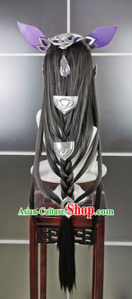 Traditional Chinese Cosplay Fairy Wigs Sheath Ancient Female Swordsman Chignon for Women Traditional Chinese Cosplay Fairy Wigs Sheath Ancient Female Swordsman Chignon for Women