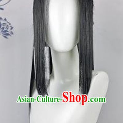 Traditional Chinese Cosplay Swordsman Wigs Sheath Ancient Taoist Chignon for Men