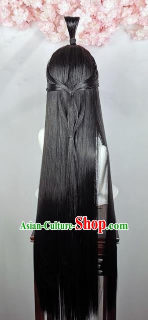Traditional Chinese Cosplay Swordsman Wigs Sheath Ancient Taoist Chignon for Men Traditional Chinese Cosplay Swordsman Wigs Sheath Ancient Taoist Chignon for Men
