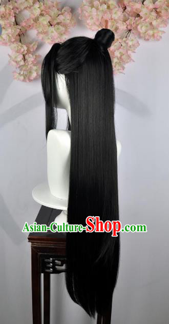 Traditional Chinese Cosplay Swordsman Wigs Sheath Ancient Taoist Prince Chignon for Men Traditional Chinese Cosplay Swordsman Wigs Sheath Ancient Taoist Prince Chignon for Men