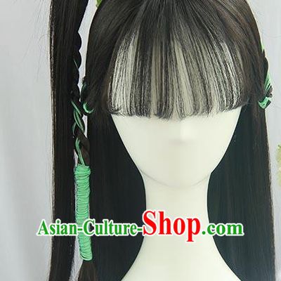 Traditional Chinese Cosplay Ming Dynasty Female Swordsman Wigs Sheath Ancient Flying Apsaras Chignon for Women