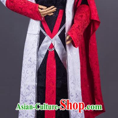 Traditional Chinese Cosplay Young Knight Black Costumes Ancient Swordsman Hanfu Clothing for Men