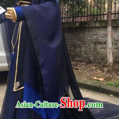 Traditional Chinese Cosplay Prince Navy Costumes Ancient Swordsman Hanfu Clothing for Men