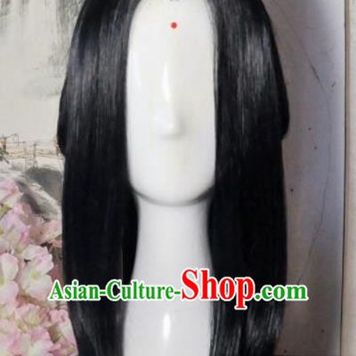 Traditional Chinese Cosplay Swordsman Wigs Sheath Ancient Nobility Childe Crown Prince Chignon for Men