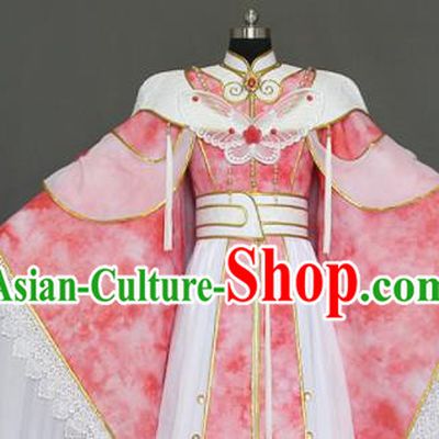 Traditional Chinese Cosplay Queen Pink Dress Ancient Drama Female Swordsman Costumes for Women
