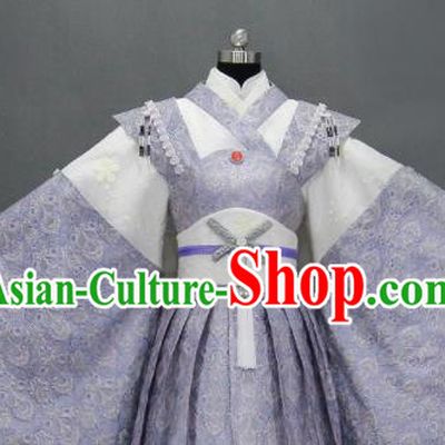 Traditional Chinese Cosplay Goddess Queen Violet Dress Ancient Drama Female Swordsman Costumes for Women