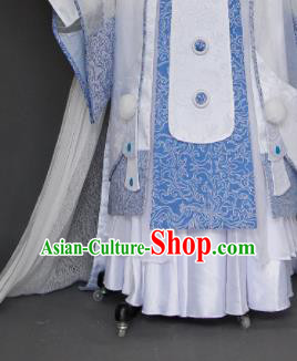 Chinese Cosplay Crown Prince White Costumes Ancient Swordsman Clothing for Men