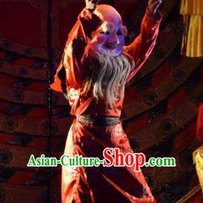 Chinese Happiness On The Way Zang Nationality Red Clothing Stage Performance Dance Costume for Men