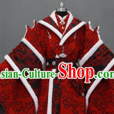 Customize Chinese Traditional Cosplay Taoist King Red Costumes Ancient Swordsman Clothing for Men