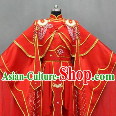 Traditional Chinese Cosplay Empress Red Dress Ancient Drama Female Swordsman Costumes for Women