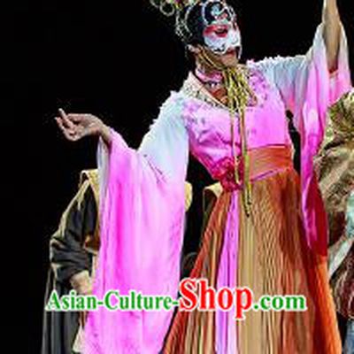 Chinese Drama Prince of Lanling Ancient Court Lady Dress Stage Performance Dance Costume and Headpiece for Women