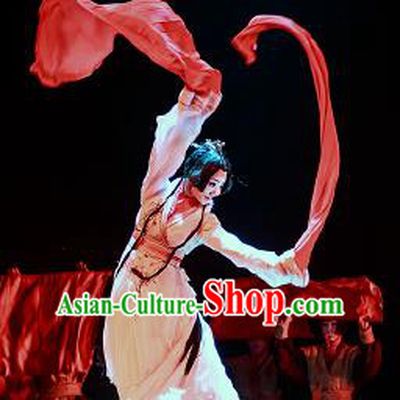 Chinese Drama Prince of Lanling Ancient Court Classical Dance White Dress Stage Performance Dance Costume and Headpiece for Women