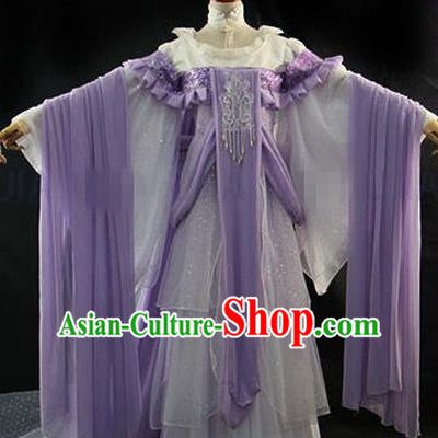 Traditional Chinese Cosplay Royal Princess Purple Dress Ancient Drama Goddess Costumes for Women
