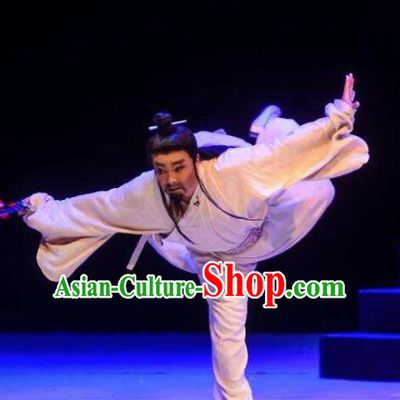 Chinese Drama Guangling Verse Ancient Jin Dynasty Old Scholar Clothing Stage Performance Dance Costume for Men