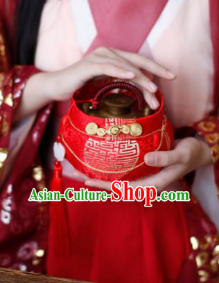 Traditional Chinese Ancient Termofor Cover Embroidered Red Brocade Bag Traditional Chinese Ancient Termofor Cover Embroidered Red Brocade Bag