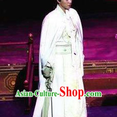 The Empress of China Ancient Tang Dynasty Emperor Li Zhi White Clothing Stage Performance Dance Costume for Men