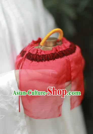 Traditional Chinese Ancient Termofor Cover Embroidered Red Veil Bag Traditional Chinese Ancient Termofor Cover Embroidered Red Veil Bag