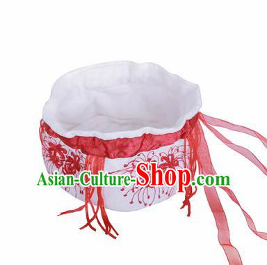 Traditional Chinese Ancient Termofor Cover Embroidered Red Spider Lily Bag Traditional Chinese Ancient Termofor Cover Embroidered Red Spider Lily Bag