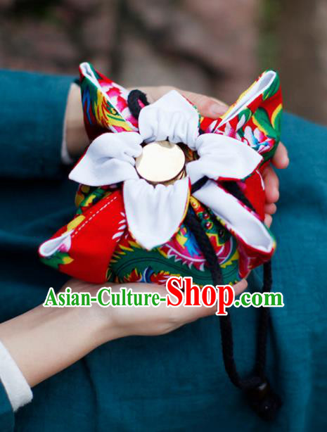 Traditional Chinese Ancient Termofor Cover Phoenix Pattern Red Cloth Bag Traditional Chinese Ancient Termofor Cover Phoenix Pattern Red Cloth Bag