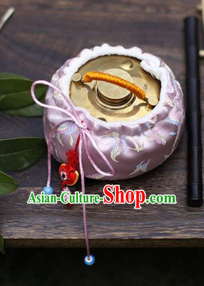 Traditional Chinese Ancient Termofor Cover Embroidered Butterfly Pattern Pink Brocade Bag Traditional Chinese Ancient Termofor Cover Embroidered Butterfly Pattern Pink Brocade Bag