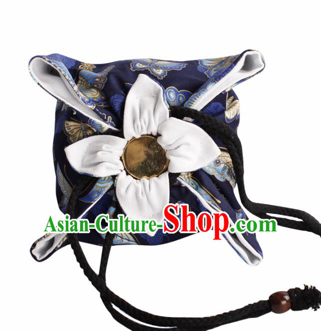 Traditional Chinese Ancient Termofor Cover Butterfly Pattern Royalblue Cloth Bag Traditional Chinese Ancient Termofor Cover Butterfly Pattern Royalblue Cloth Bag