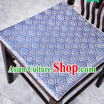 Traditional Chinese Cushion Classical Clouds Pattern Blue Brocade Cover Home Decoration Accessories
