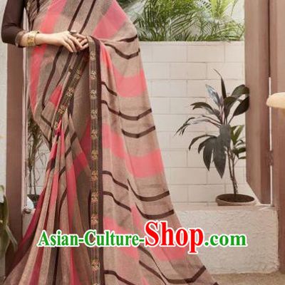Asian Indian Bollywood Brown Saree Dress India Traditional Costumes for Women