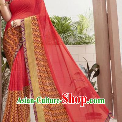 Asian Indian Bollywood Red Saree Dress India Traditional Costumes for Women
