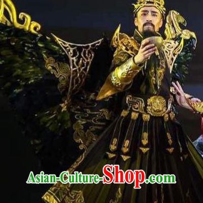 Chinese Zhaojun Chu Sai Dance Ancient Han Dynasty King Black Clothing Stage Performance Dance Costume for Men