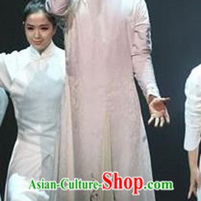 Chinese Zhaojun Chu Sai Classical Dance White Clothing Stage Performance Dance Costume for Men