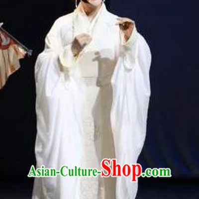 Chinese Zhaojun Chu Sai Ancient Imperial Consort Classical Dance White Dress Stage Performance Costume and Headpiece for Women