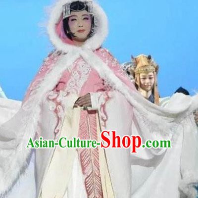 Chinese Zhaojun Chu Sai Ancient Queen Classical Dance Dress Stage Performance Costume and Headpiece for Women