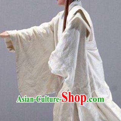 The Legend of Chunqin Shaoxing Opera White Kimono Clothing Stage Performance Dance Costume for Men