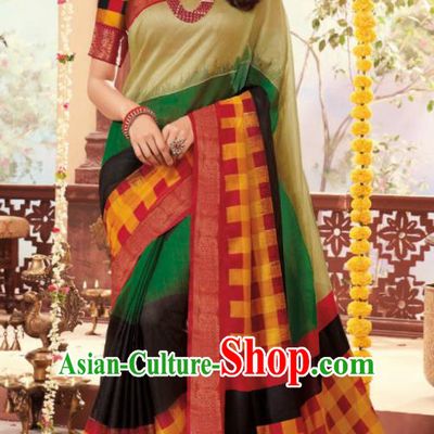 Asian Traditional Indian National Cotton Sari Dress India Lehenga Bollywood Costumes for Women