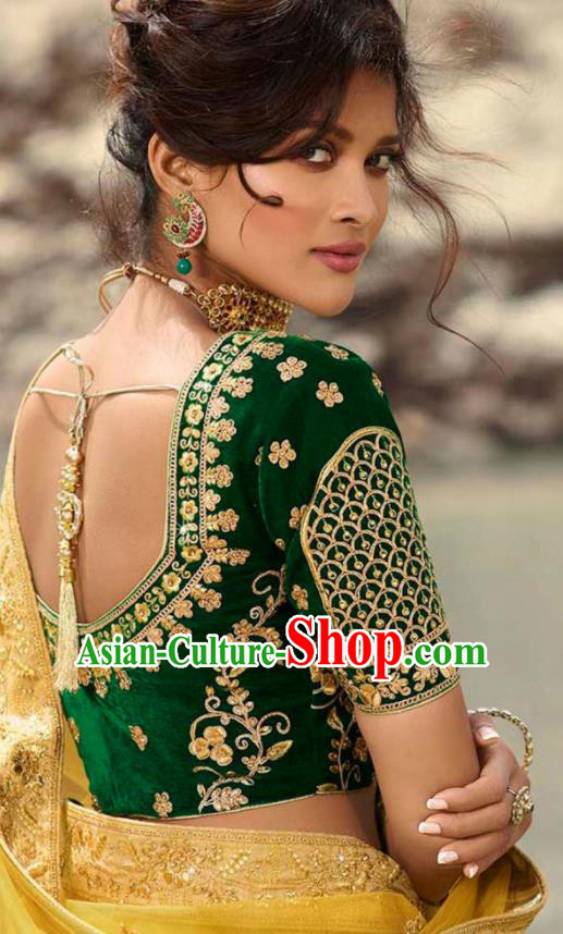 Indian Traditional Lehenga Embroidered Yellow Dress Asian India National Festival Costumes for Women Indian Traditional Lehenga Embroidered Yellow Dress Asian India National Festival Costumes for Women