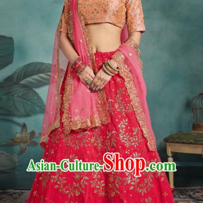Indian Traditional Court Wedding Lehenga Bollywood Embroidered Dress Asian India National Festival Costumes for Women