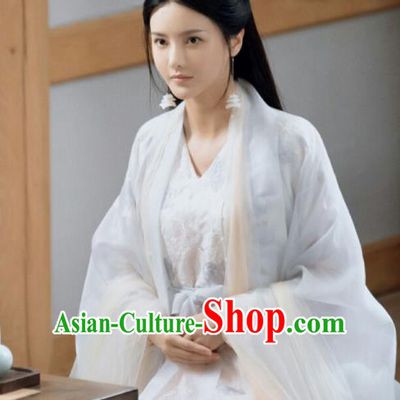 Chinese Drama Ancient Goddess Dress Love and Destiny Princess Qing Yao Replica Costumes and Headpiece for Women