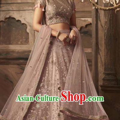 Traditional Indian Court Lehenga Embroidered Silk Dress Asian India National Bollywood Costumes for Women