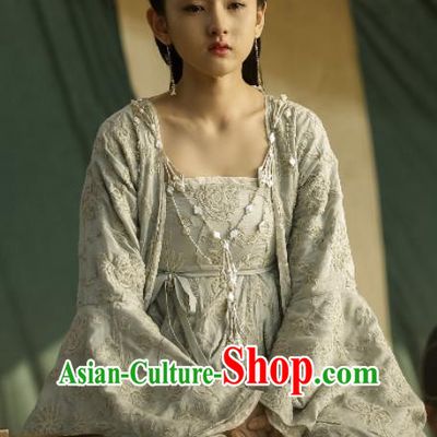 Chinese Ancient Princess Drama Novoland Eagle Flag Yu Ran Song Zu Er Replica Costumes and Headpiece for Women