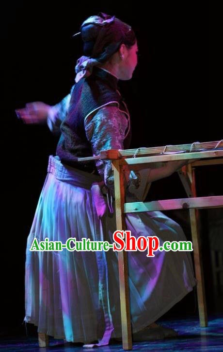 Chinese Impression of Suzhou Classical Dance Female Civilian Dress Stage Performance Costume and Headpiece for Women Chinese Impression of Suzhou Classical Dance Female Civilian Dress Stage Performance Costume and Headpiece for Women