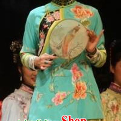 Chinese Unsurpassed Beauty Of A Generation Ancient Courtesan Green Dress Stage Performance Dance Costume and Headpiece for Women