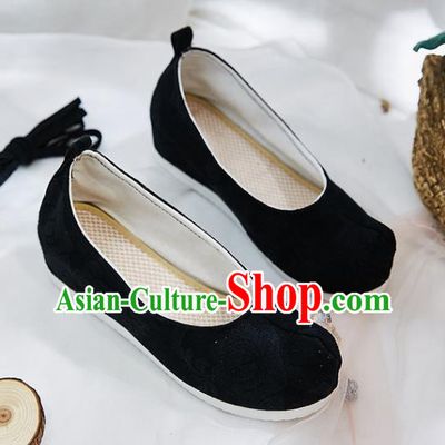 Traditional Chinese Black Cloth Shoes Hanfu Shoes National Shoes for Women