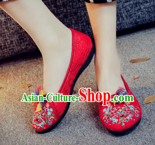 Traditional Chinese Red Shoes Embroidered Shoes Cloth Shoes for Women Traditional Chinese Red Shoes Embroidered Shoes Cloth Shoes for Women