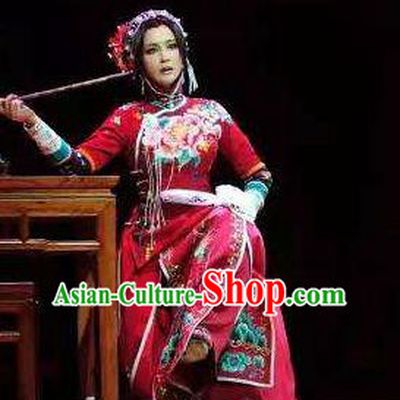 Chinese Unsurpassed Beauty Of A Generation Ancient Courtesan Sai Jinhua Red Dress Stage Performance Dance Costume and Headpiece for Women