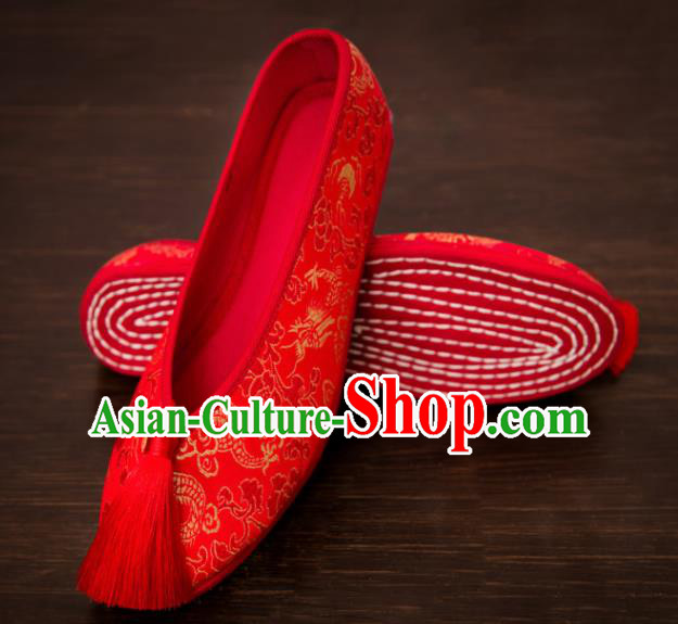 Traditional Chinese Handmade Wedding Shoes Hanfu Red Shoes Bride Shoes for Women Traditional Chinese Handmade Wedding Shoes Hanfu Red Shoes Bride Shoes for Women